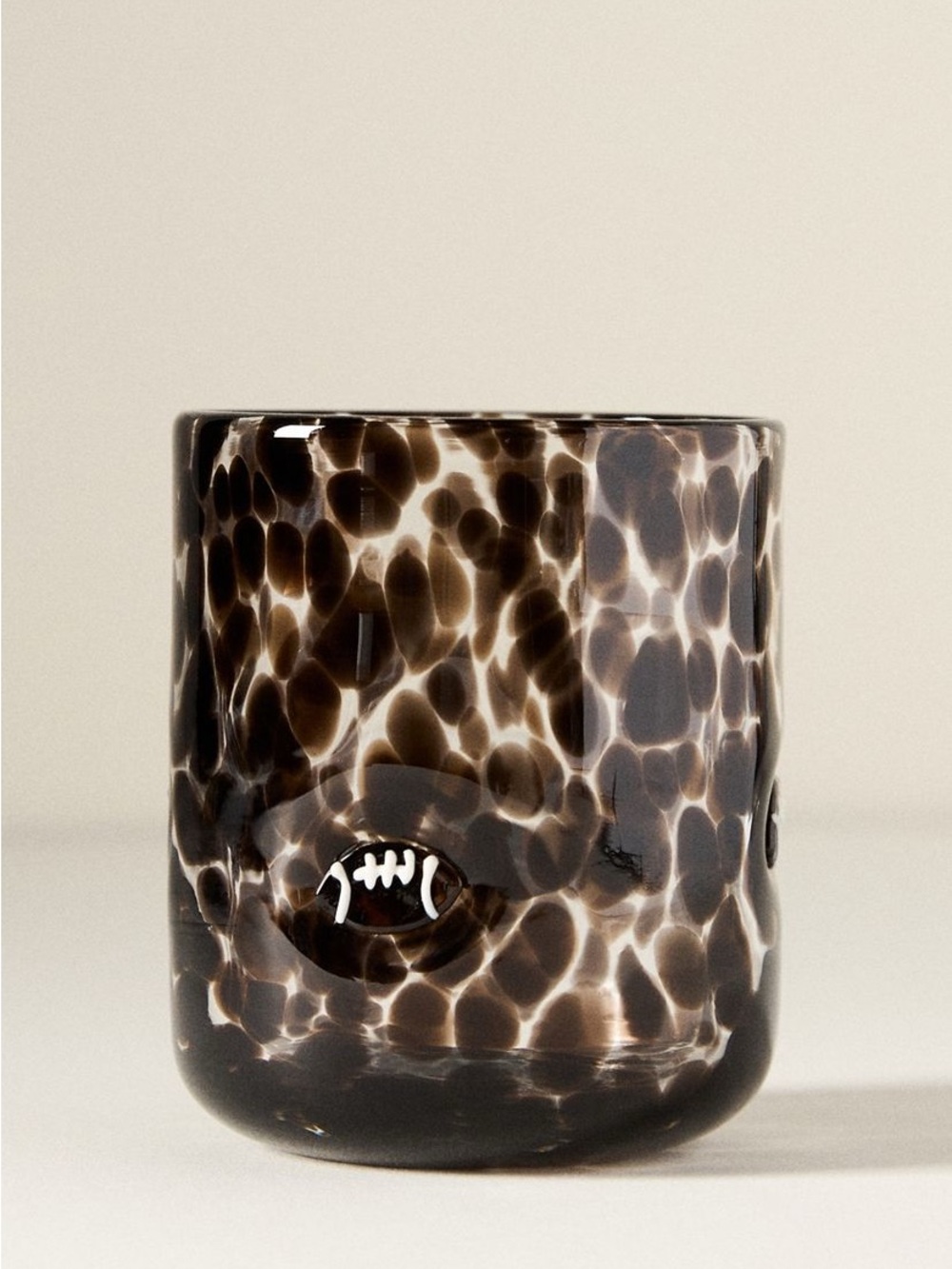 Anthropologie Sports Icon Juice Glass Football- Black , New in Box